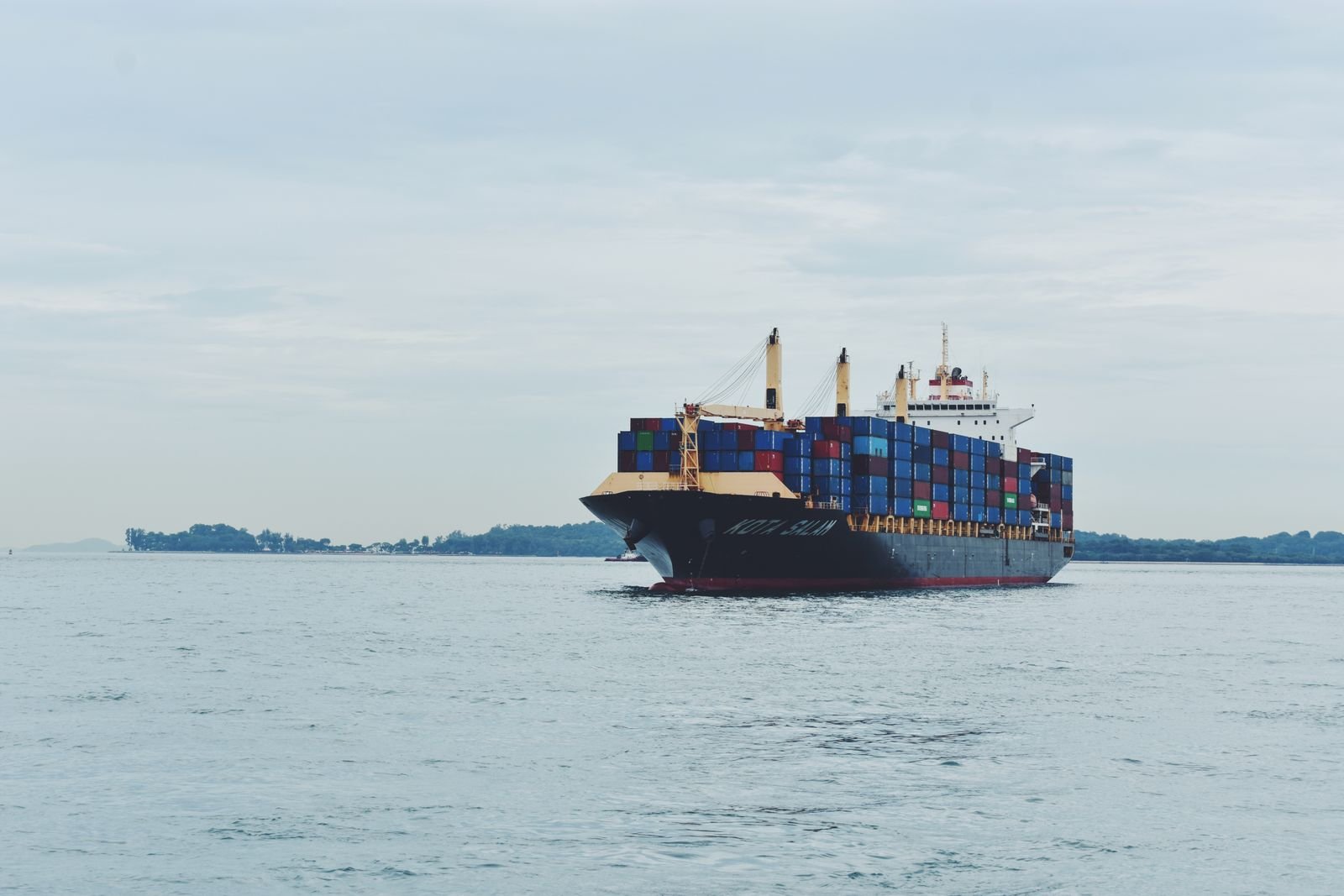 Cargo ship sailing on the sea